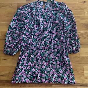 Zara Floral Mini Dress - Pink and Green